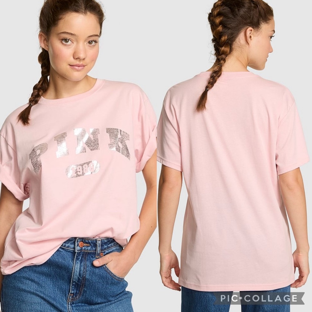 PINK Victoria's Secret Light Pink Graphic Tee